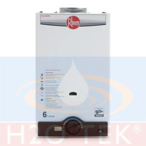 Boiler de Paso - Calentador de Agua a Gas LP, 1 Regadera, Cap. 6 litros/minuto Marca Rheem Mod. Rhin-Mx06p/673332